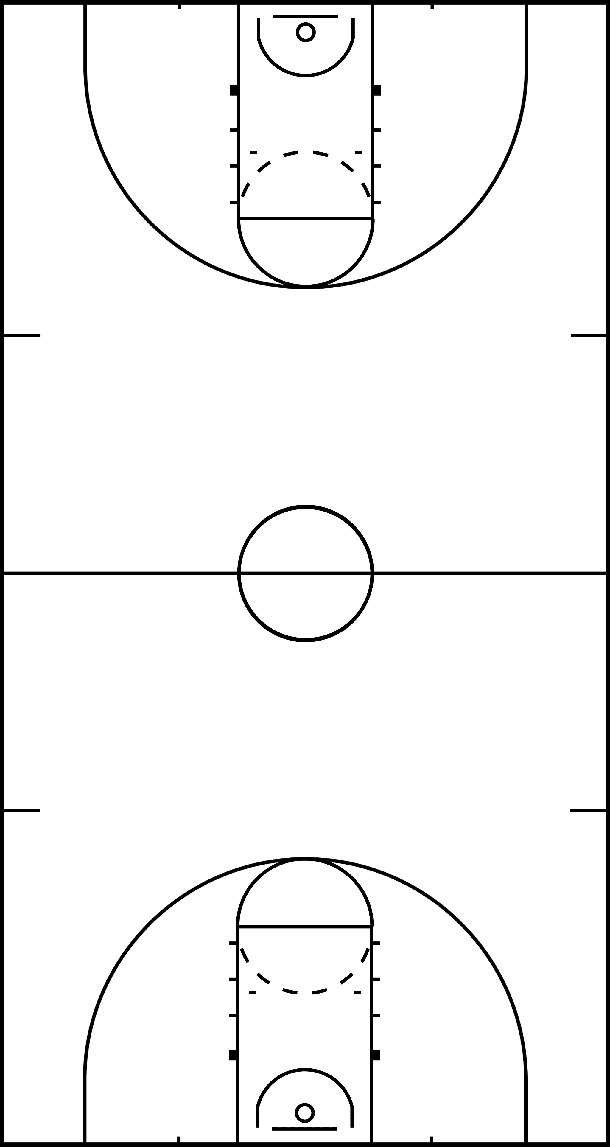 High School basketball court shot chart